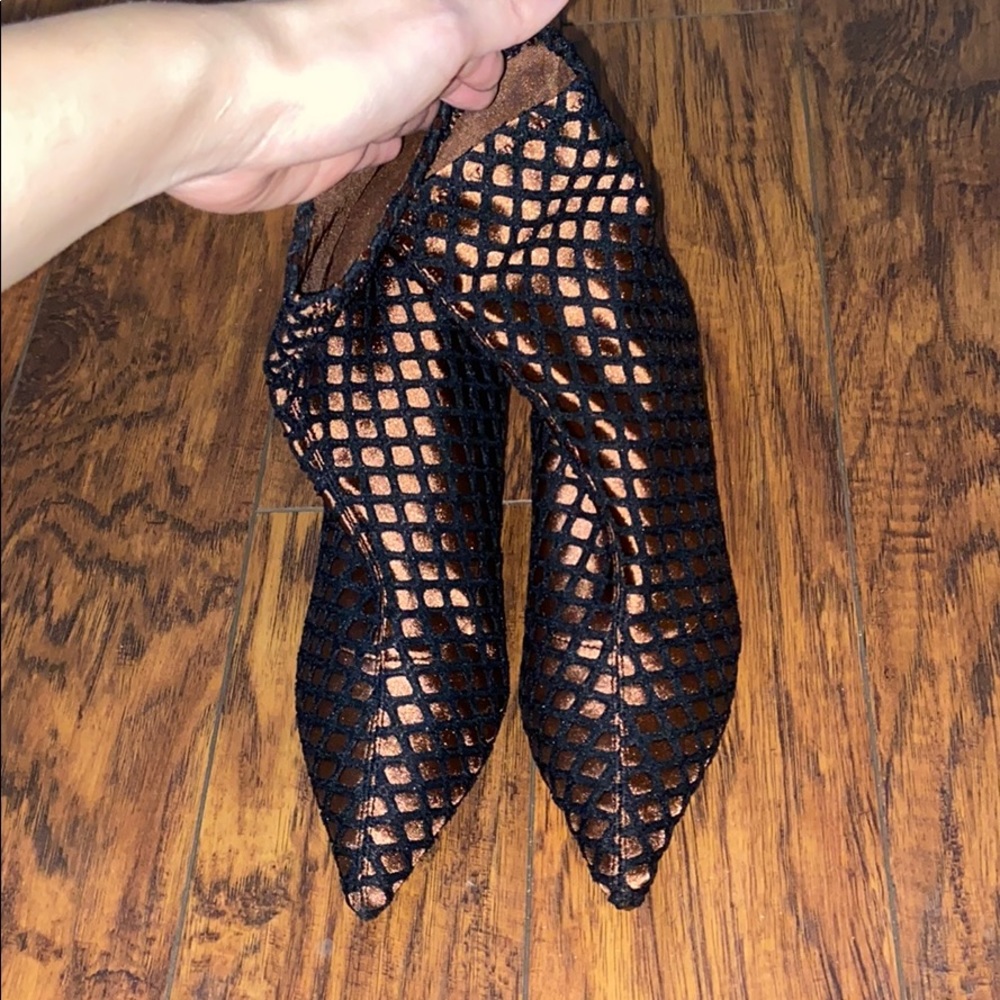 Brown and black Zara booties